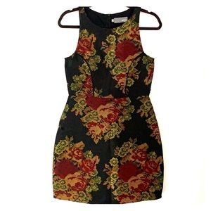 Anthropologie Miksa Dress (Black&Red, Gold Floral)